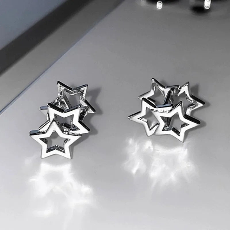VENTFILLE 925 Sterling Silver Black Agate Rotund Earrings For Women Girl Originality Design Korean Jewelry Party Gifts Dropship