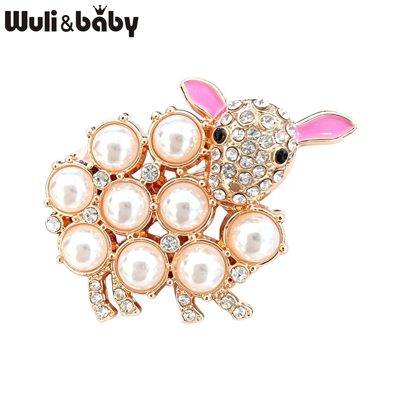 PENDRA Opal Sheep Vintage Animal Brooch
