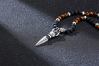 TIBETAN BUDDHIST PHURBA KILAYA THE MAGIC KNIFE WITH TIGER’S EYE LAVA STONE NECKLACE FOR MEN JEWELRY