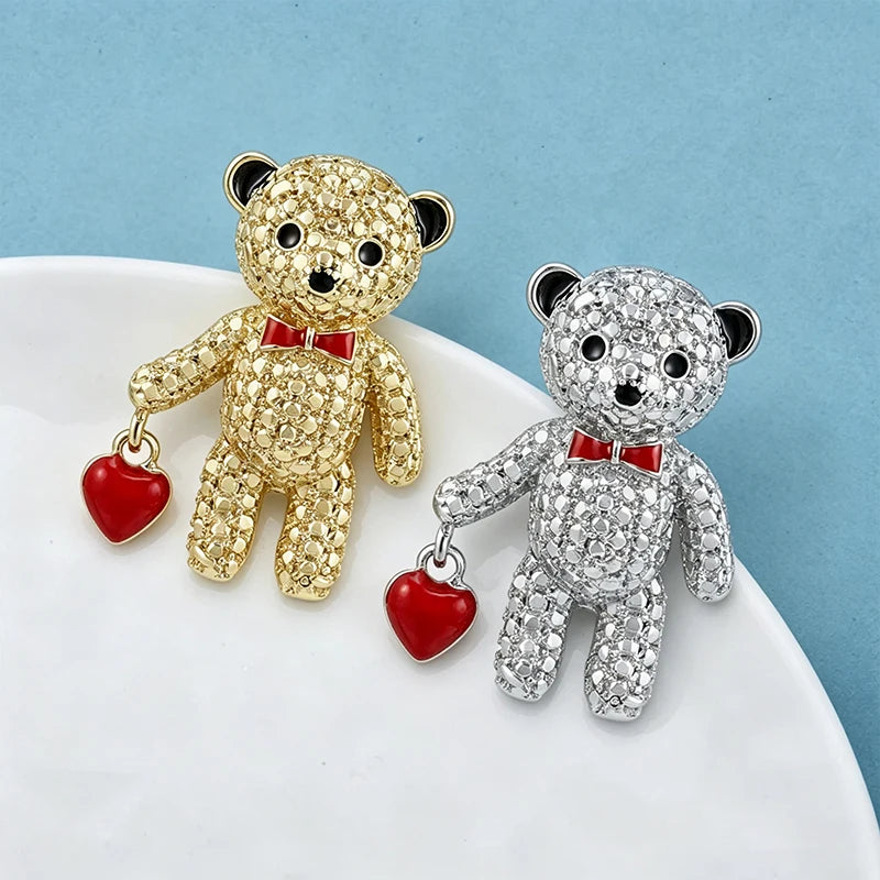 PENDRA Hearthbear 2-Color Enamel Bear Brooch
