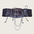 PENDRA Velayne Leather Black Chain Punk Corset Belt