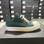 PENDRA Retro Green Green Leather Low-Top Platform Sneakers