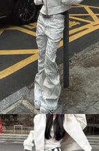 Spring Summer 2026 Trendy Brand Versatile Ruffian Handsome Ripped Flare Young Light Weight Casual Jeans Hip Hop Long Pants Men