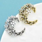 PENDRA Celestine Pearl Star Moon Vintage Brooch