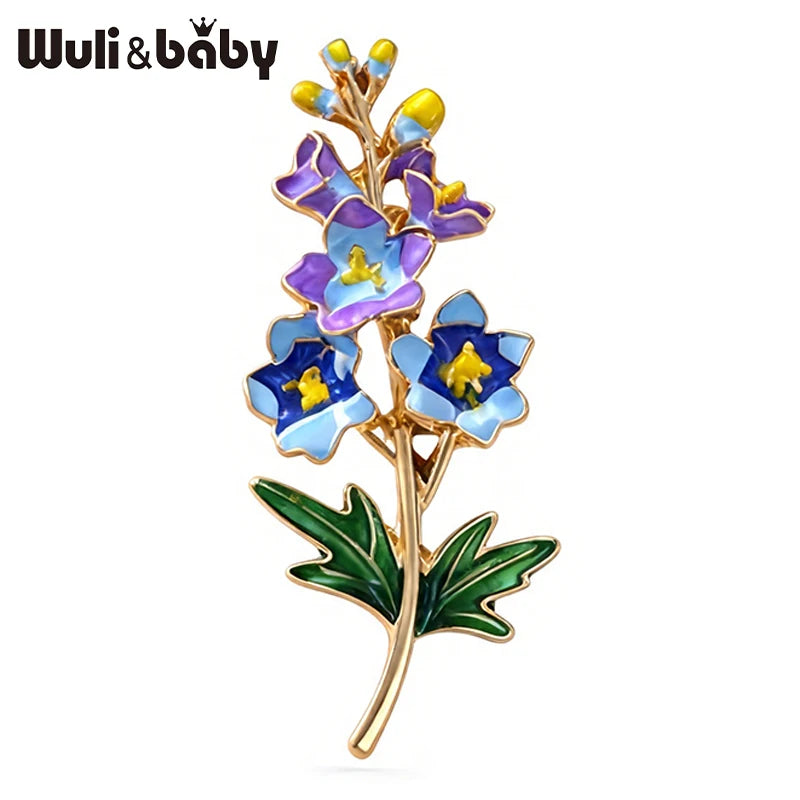 PENDRA Larkspur Enamel Larkspur Flower Brooch