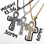 PENDRA Egypt Cross Steel Necklace