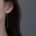 Ventfille 925 Sterling Silver Star Earring for Women Girl Simple Tassels Chain Fashion Office Jewelry Gift Dropshipping