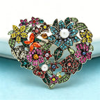 PENDRA Amoria Flower Heart Brooch