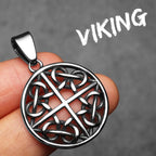 Viking Hollow Celtic Knot Men Necklaces Stainless Steel Pendant Chain Women Punk Fashion Jewelry Accessories Gifts Wholesale