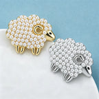 PENDRA Pearl Sheep Animal Brooch
