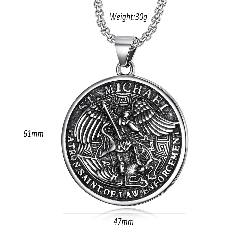 PENDRA Michaelguardian Stainless Steel Archangel Pendant