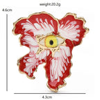 PENDRA Eyeflora Enamel Flower Eye Brooch