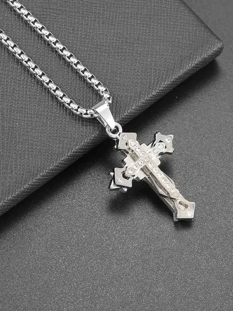 PENDRA Crosssteel Titanium Steel Cross Pendant