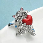 PENDRA Hold Heart Cat Brooch
