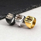 German Federal Eagle Signet Ring for Men,Stainless Steel Square Statement Ring,National Symbol Jewelry
