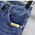 Korean Luxury Clothing Jeans Men's Autumn New High-end Brand Slim-fitting Small Feet Blue Washed Retro Ruffian Handsome Trousers
