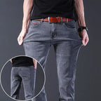 Denim Winter Velvet Thickened Slim-fitting Small Feet Elastic Casual Warm Men's Pants Cotton Trousers Jeans for Men Streetwear