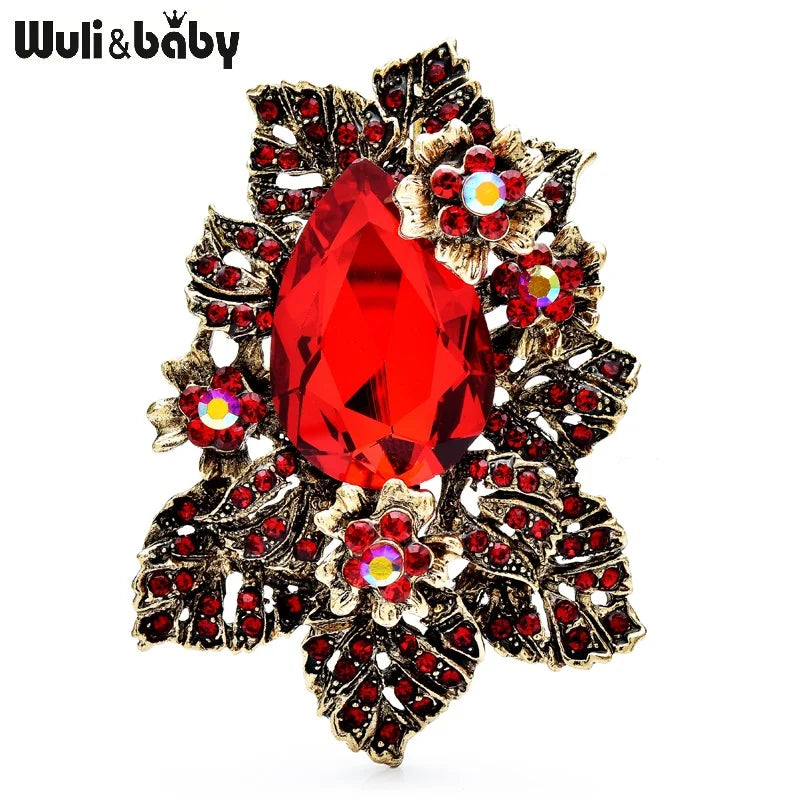 PENDRA Prismora Multicolor Crystal Flower Brooch