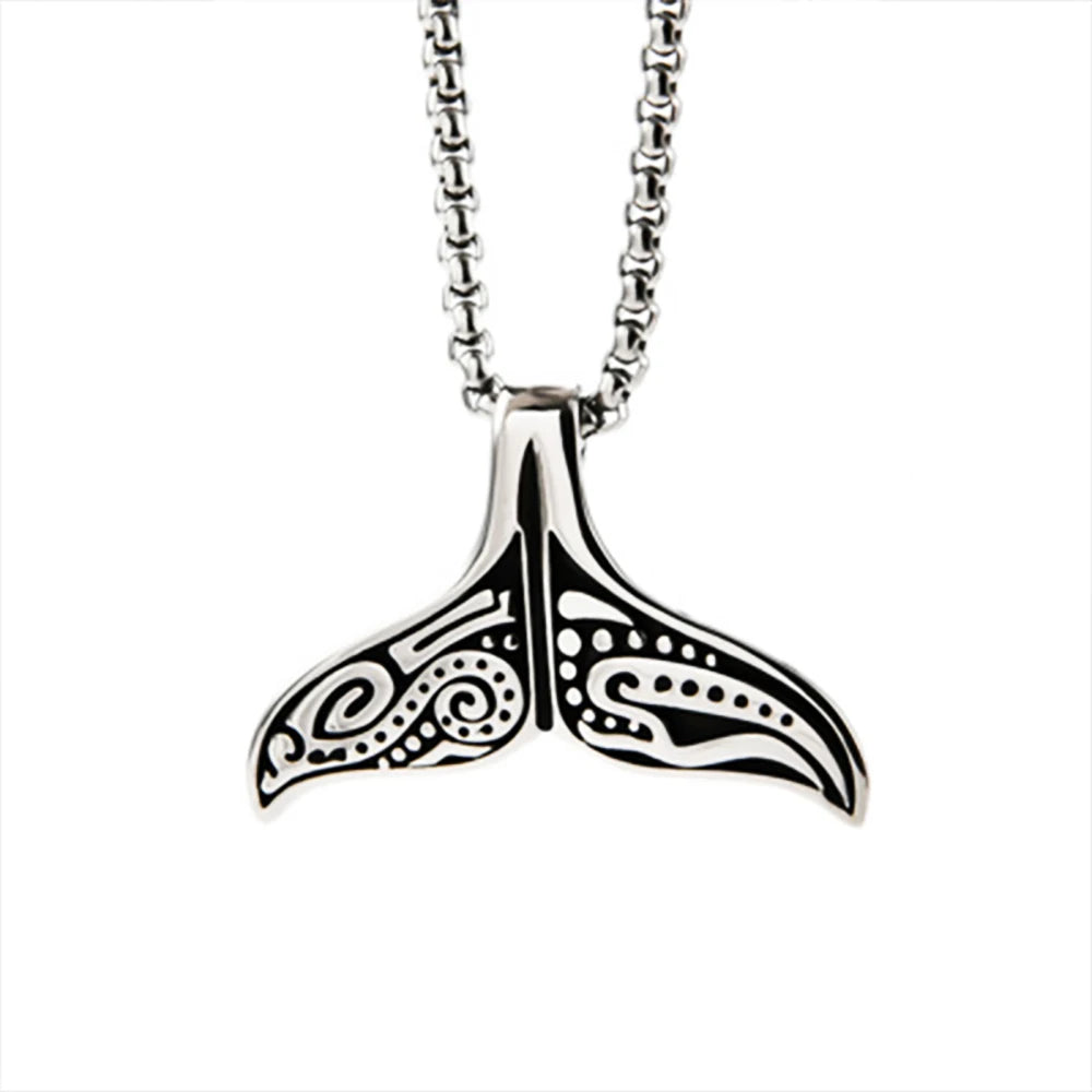 PENDRA Whaletail Stainless Steel Whale Tail Pendant