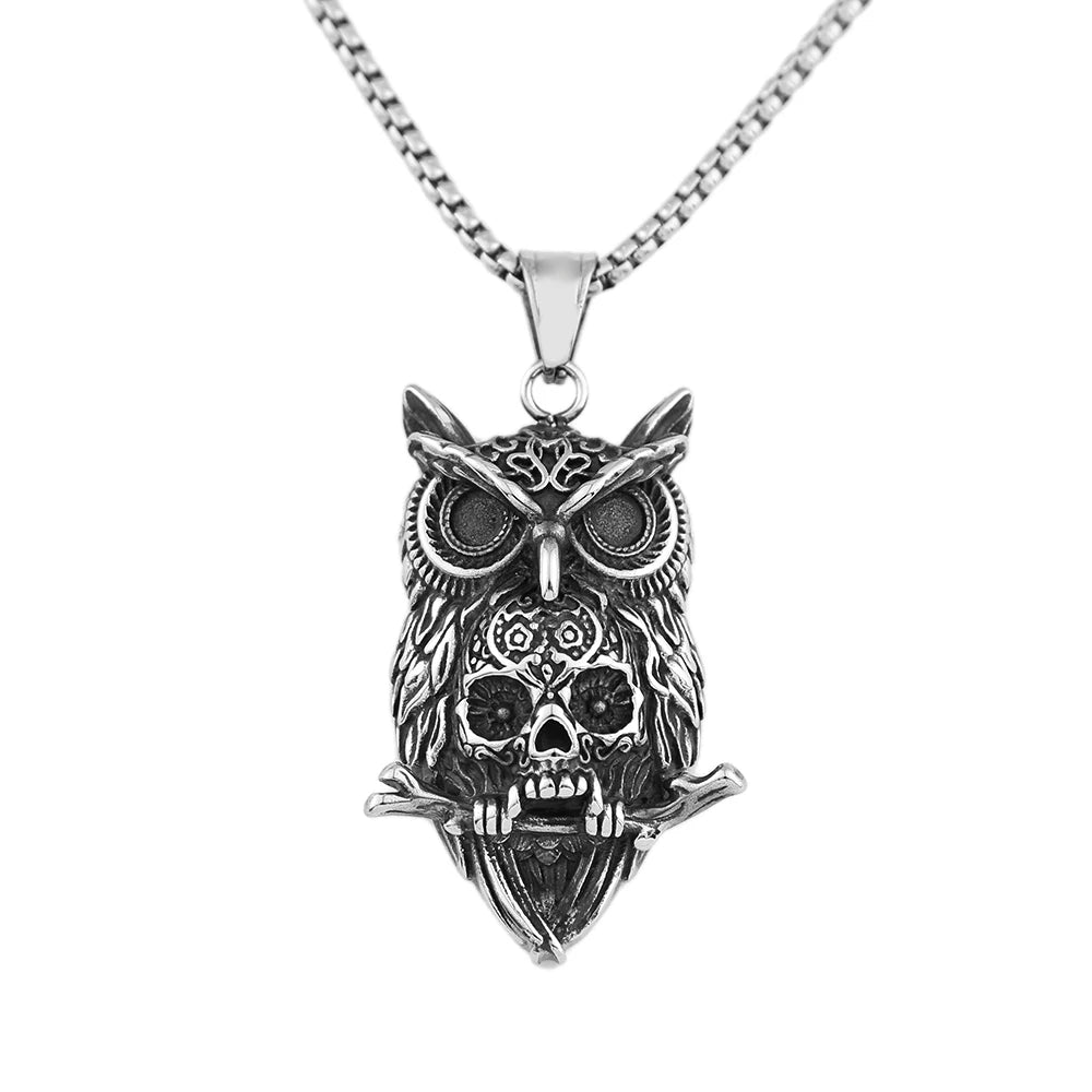 PENDRA Owlskull Gothic Owl Skull Pendant