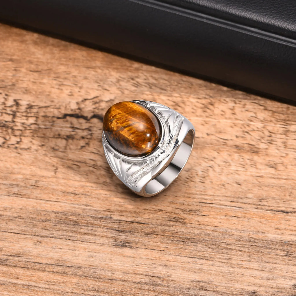 PENDRA Prymond Tiger Eye Ring