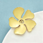 PENDRA Florasteel Stainless Steel Flower Brooch