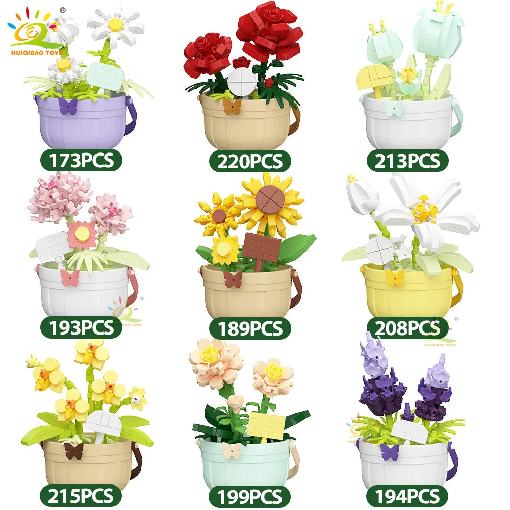 PENDRA Rose Sunflower Micro Building Set
