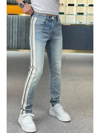PENDRA Striped Spliced Pants