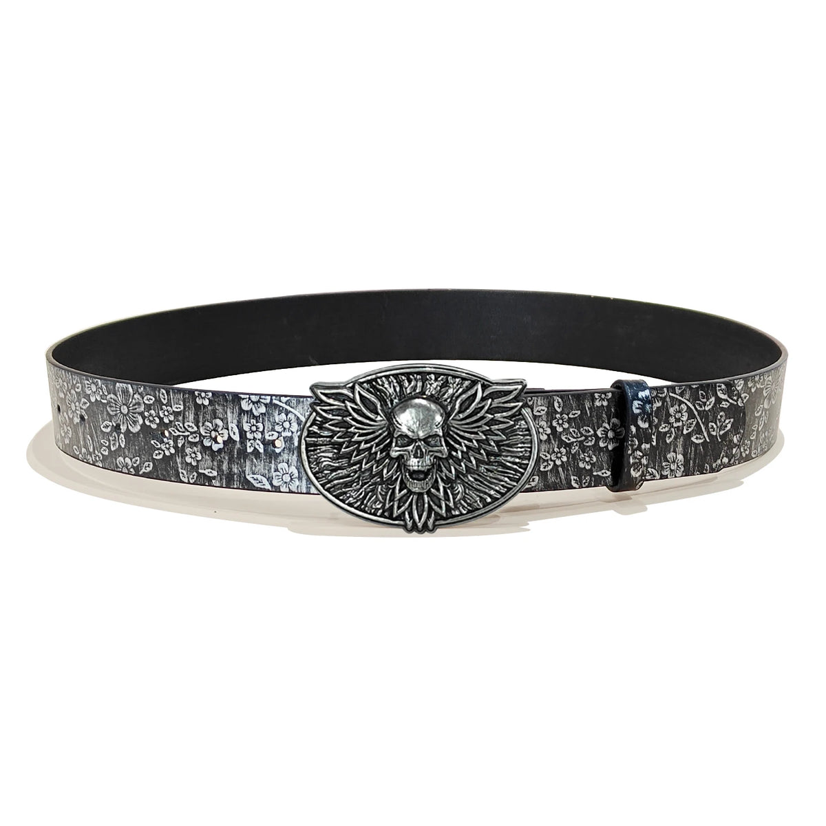 YK2 luxury Designer Punk Men and women's belt unique Gothic fashion Silver Flora Black Pu leather belt decorative Jeans belt