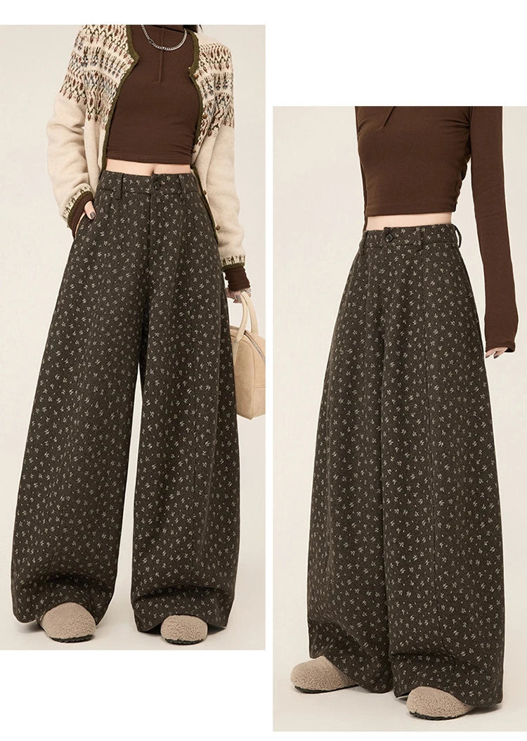 PENDRA Lazy Floral Woolen Pants
