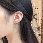 PENDRA Jade Geometry Hoop Earrings
