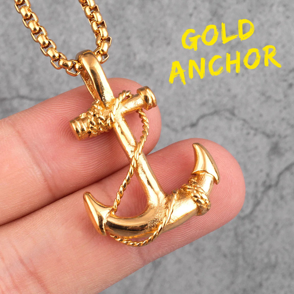 PENDRA Anchor Boyfriend Steel Necklace