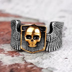 PENDRA Skull Wing Motorcycle Steel Ring