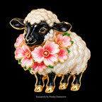PENDRA Meadow 6-Color Floral Sheep Animal Brooch