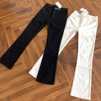 New 2026 Washed Black and White Cow Cleanfit Jeans Slightly Slim and Thin Luxury Retro Vintage Pants Men Bootcut Jeans for Man