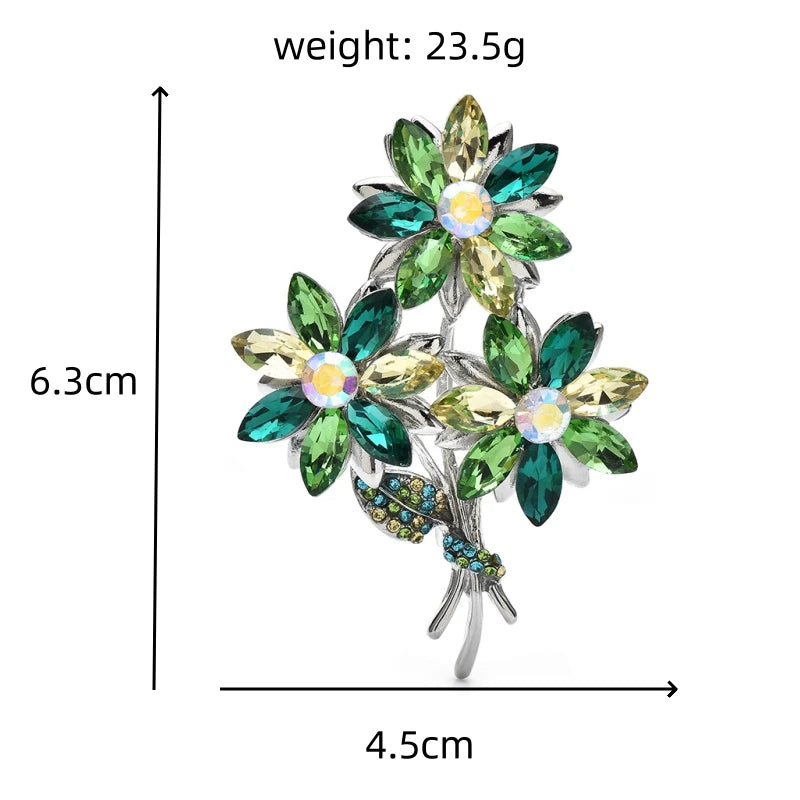 PENDRA Crystwreath Crystal Flower Wreath Brooch
