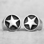 PENDRA Lucky Pentagon Stars Steel Ring