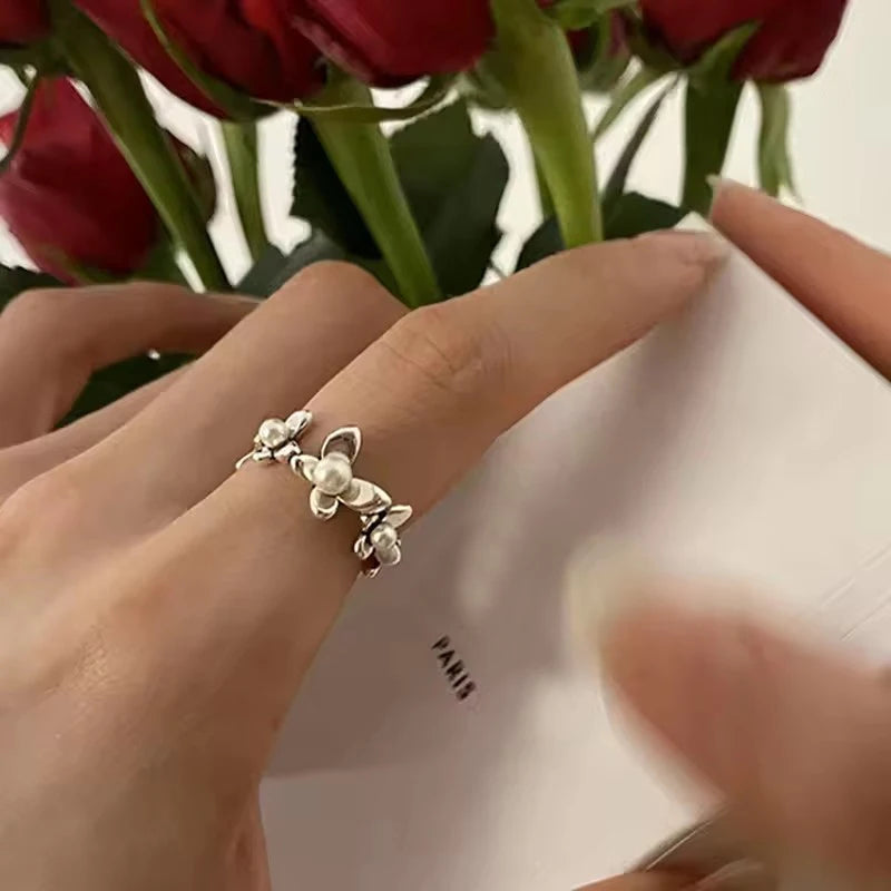 VENTFILLE 925 Sterling Silver Double Layer Vintage Twisted Ring For Female Gift Trend Open Adjustable Design Jewelry Wholesale