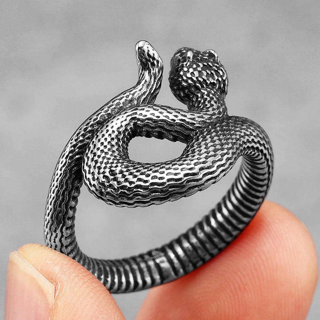 PENDRA Viper Animal Snake Steel Ring