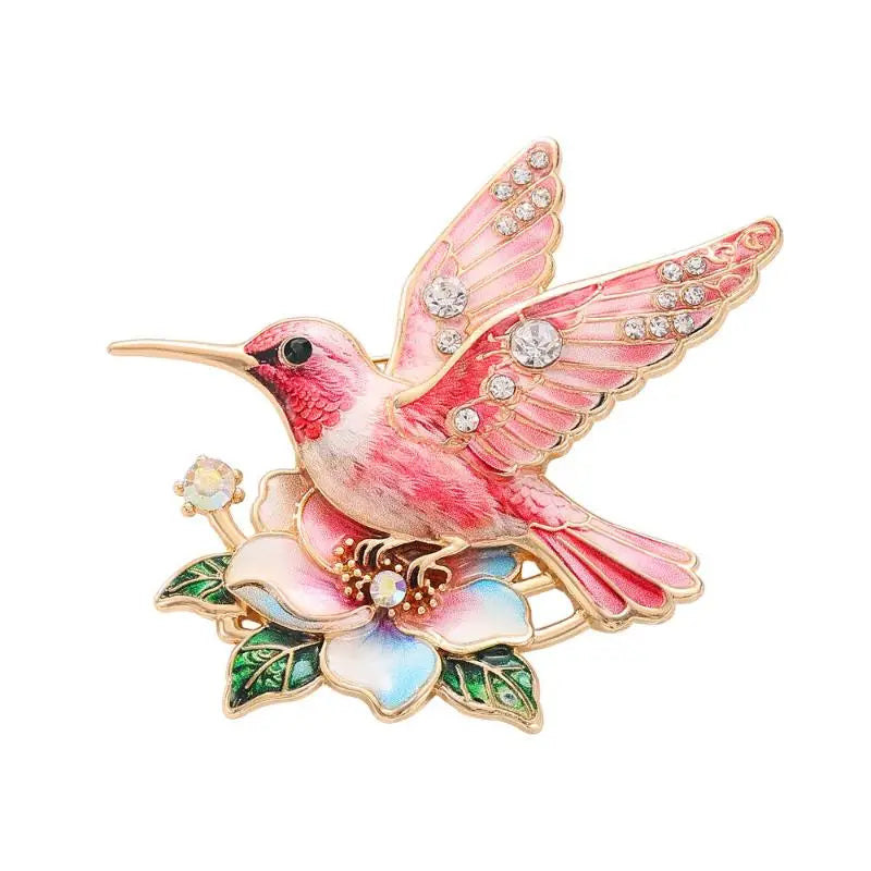 PENDRA Hummingbird Luminous Bird Brooch