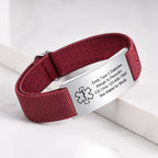 Medical Alert Bracelet for Men Women,Personalized Stainless Steel Elastic Strap Wristband,Gifts for Family Grandparents Patient