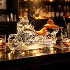 Creative Motorcycle Glass Whiskey Decanter Decorative Spirit Bottle Clear Glass Liquor Container Collectible Home Bar Ornament