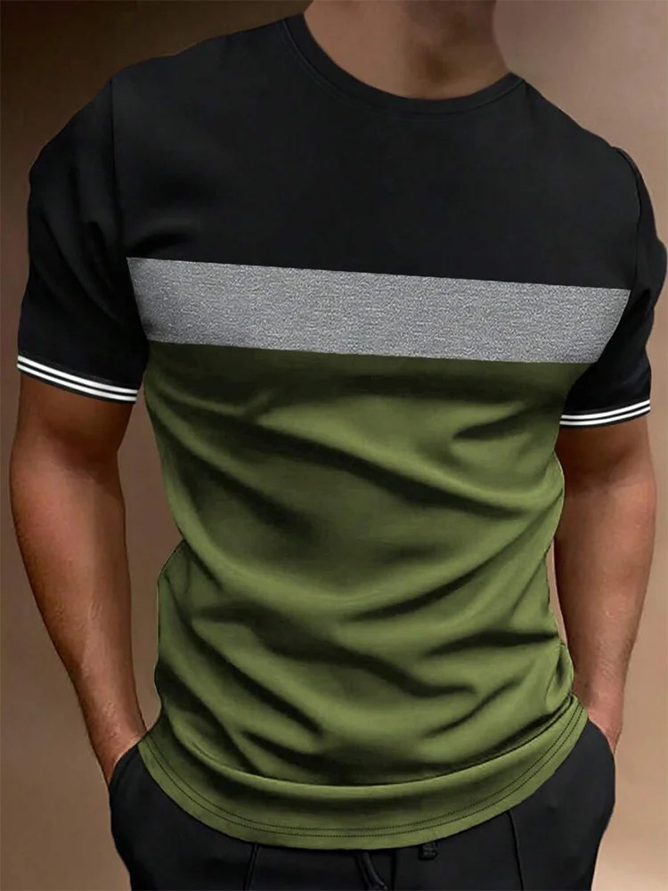 Summer Daily Street Men's T-shirt Outdoor Sports Loose Comfortable Men's T-shirt Fitness Exercise Fashion Men's Short-sleeved