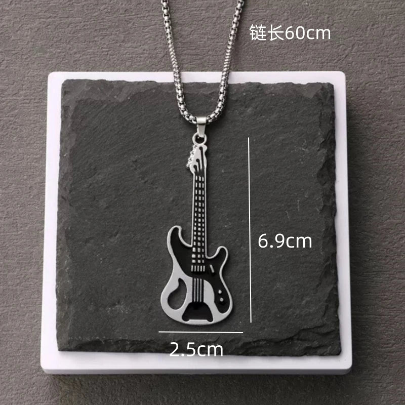 PENDRA Guitarrock Stainless Steel Guitar Pendant Necklace