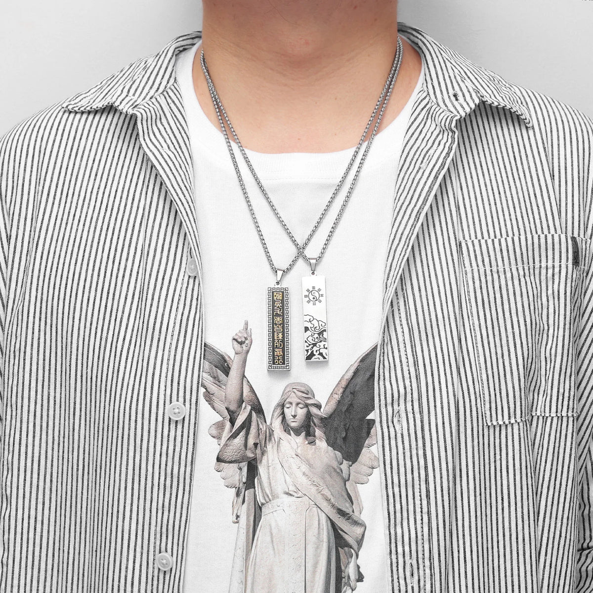 PENDRA Taoism Nine Character Steel Necklace