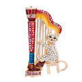 PENDRA Sparkling Music Cat Brooch