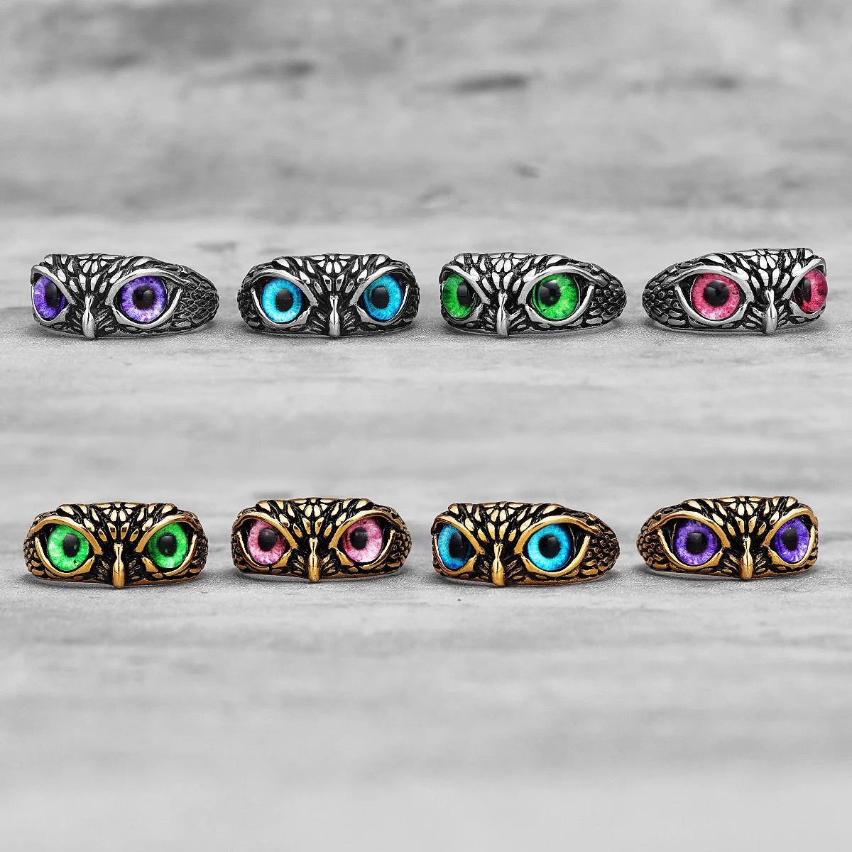 Multiple Color Cute Owl Stainless Steel Womens Mens Rings Punk for Gril Boyfriend Jewelry Creativity Gift Dropshipping Wholesale