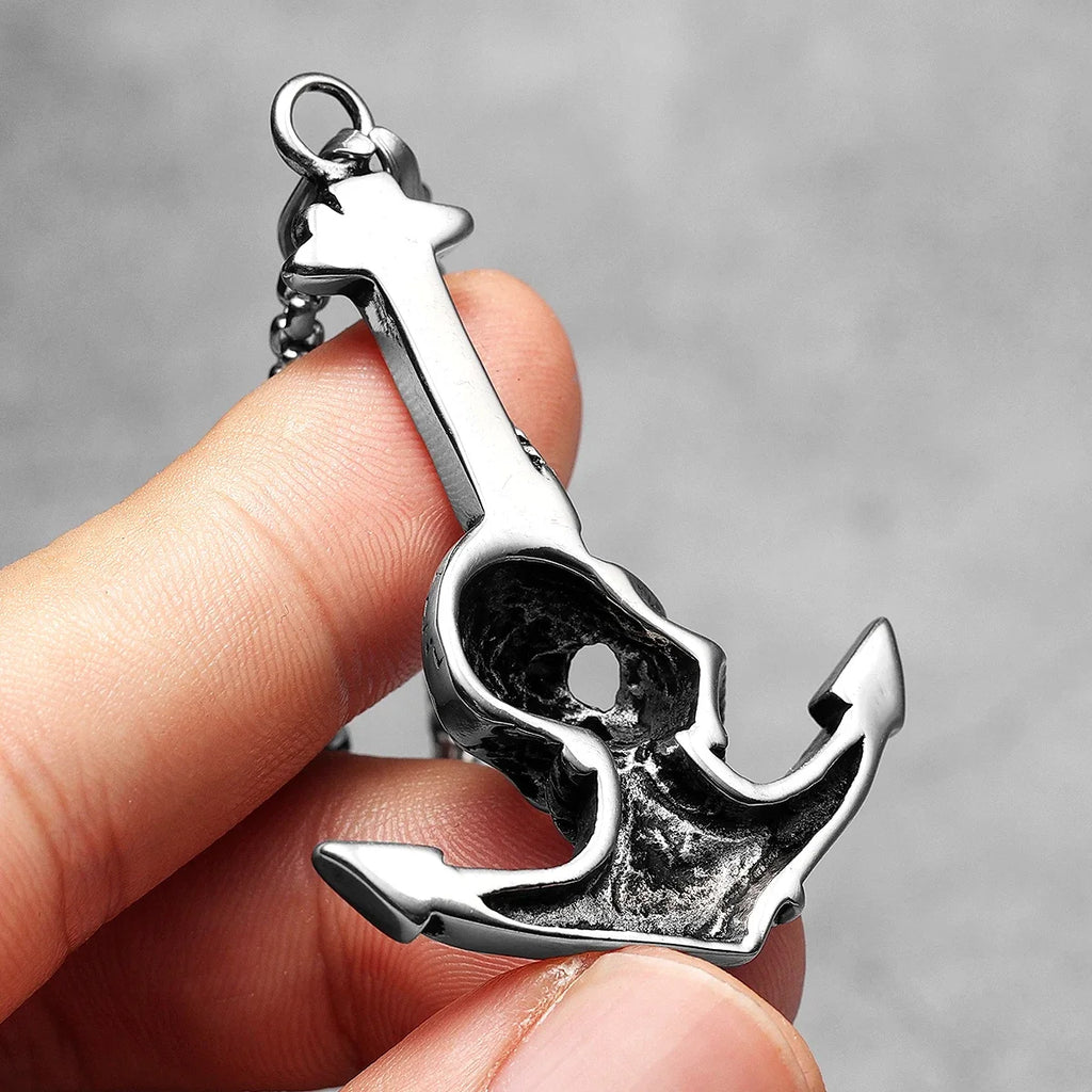 Skull Anchor Amulets Men Necklaces Stainless Steel Pendant Chain Women Fashion Jewelry Punk New In Accessories Gifts Wholesale