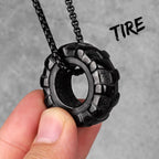 PENDRA Tire Fitness Gym Steel Necklace