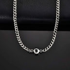 Customized Projection Stone Necklace for Men,Stainless Steel Cuban Chain Collars,Anniversary's Day Gift